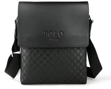 POLO VIDENG 체크 패턴 남성용 숄더백 블랙 고급