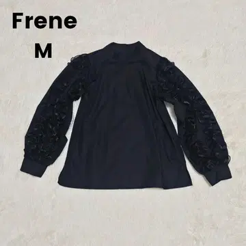Frene 시어 프릴 슬리브 블라우스 / 블랙
