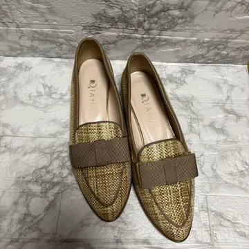 DIANA 리본 포함 로퍼 밀짚 봄/여름 24.5cm