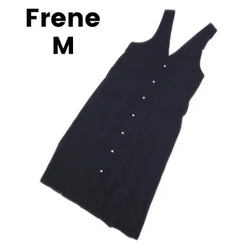 Frene 펄 버튼 장식 아지메 플리츠 잔스카 / 블랙