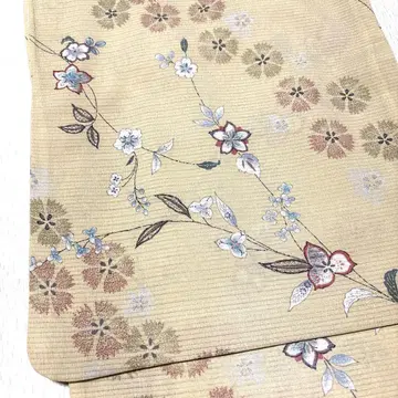 롱 명주 크레이프 원단 코몬 가지꽃 무늬