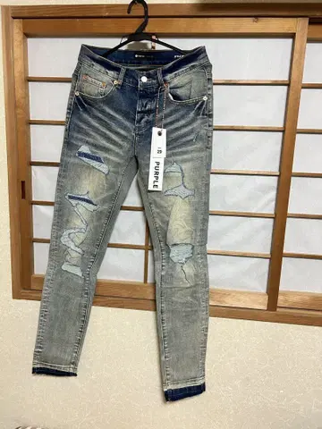 PURPLE BRAND 데미지 스키니 데님 28