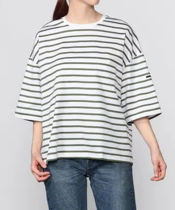 ORCIVAL 머서라이즈 코튼 와이드 크루넥 티셔츠 WOMEN 그린