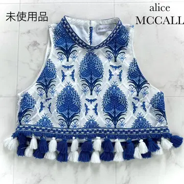 미사용 alice McCALL 플레이수트 슬리브리스 자수 태슬
