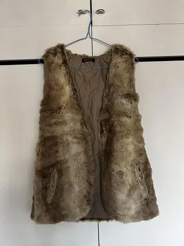 인조 모피 롱 베스트 M~L