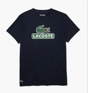 LACOSTE 코튼 블렌드 울트라 드라이 빅 로고 티셔츠 블랙