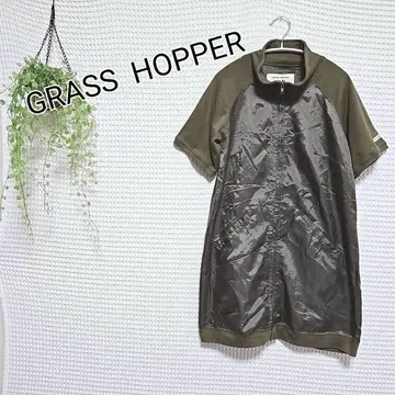GRASS HOPPER 집업 반팔 아우터 올리브 그린