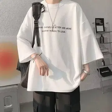 티셔츠 반팔 남성용 빅 실루엣 스트릿 여름