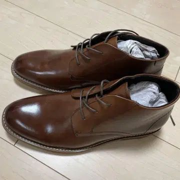 브라운 가죽 하이컷 신발 레이스업