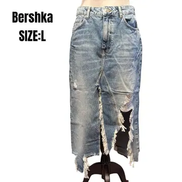 Bershka 버쉬카 데미지 데님 슬릿 스커트 L 사이즈