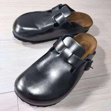 하자품 버켄스탁 보스턴 샌들 그레이 메탈릭 25cm