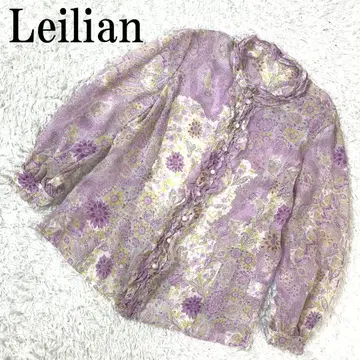 Leilian 레리안 시어 블라우스 실크 100% 올 패턴 11 B780
