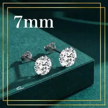 018c [스테디셀러] 다이아 귀걸이 7mm 심플 경사 SV925 실버