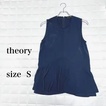 theory 슬리브리스 상의 네이비 사이즈 S 실크 100%