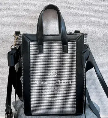 Maison de FLEUR 2way 스퀘어 토트백 하운드투스 패턴