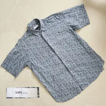 SHIPS any 쉽스애니 꽃무늬 반팔 셔츠 올 패턴 블루 계열 S