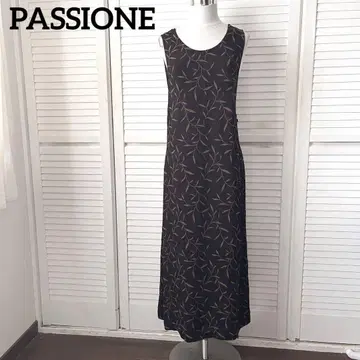 PASSIONE 파시오네 하자품 리프 무늬 랩 롱 원피스