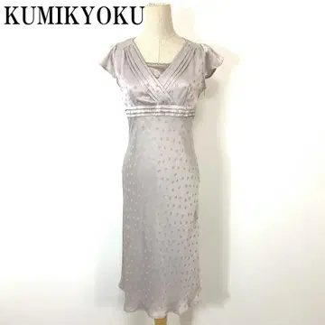 KUMIKYOKU 쿠미교쿠 롱 원피스 도트 무늬 그레이 2 B801