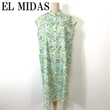 EL MIDAS 엘르미다 롱 셔츠 원피스 올 패턴 그린 M B802