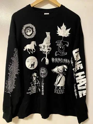 Big Long Sleeve 티셔츠 LIVE HATE 키요하루