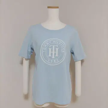 TOMMY HILFIGER 타미힐피거 스카이블루(화이트 로고) 티셔츠