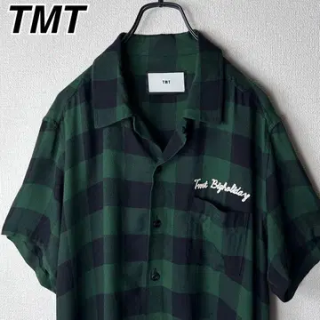 TMT 버팔로 체크 오픈 카라 셔츠 오픈 카라 셔츠
