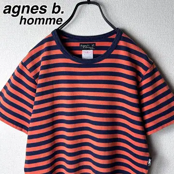 에네스베 남성 구제 의류 보더 티셔츠 티셔츠 agnesb. homme