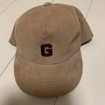 베이지 코듀로이 야구 모자 G 자수