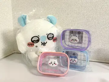 치이카와 모몽가 모구모구 봉제 인형 우루루 클리어 파우치 하치와레 경품