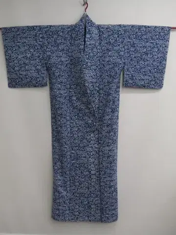 여성용 유카타 면 블루 계열 무늬 레트로하고 귀여운 NO26