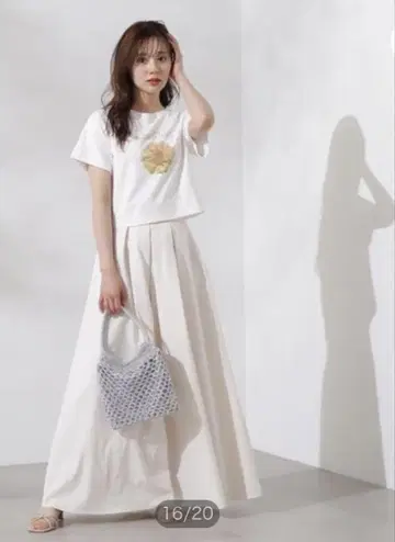 프로포션 바디 드레싱 가우초 팬츠 화이트 M 사이즈