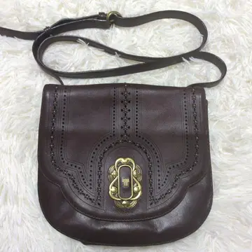 ANNA SUI 안나수이 숄더백 가죽 금장 장식 브라운