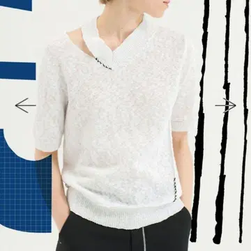 스도쿠 soduk 반팔 코튼 니트 new V knit top 화이트