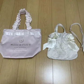 Maison de FLEUR 프릴 토트백 핑크 & 밀리본 미니 백