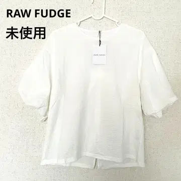 미사용 RAWFUDGE 로우퍼지 화이트 상의 벌룬 소매 블라우스 풀오버