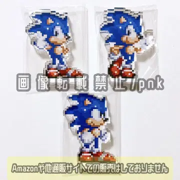 SONIC 도트 그림 아크릴 마스코트 3세트 미사용 새상품