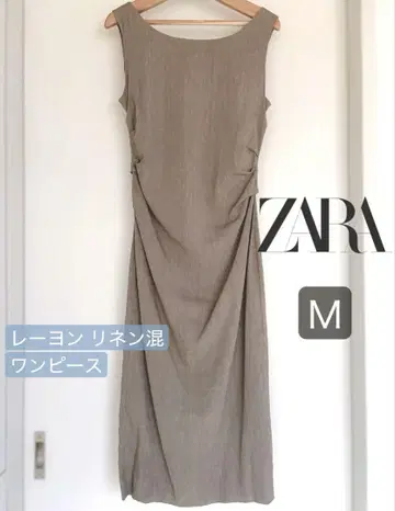 ZARA 드레이프 원피스 타이트 개더 미디 원피스 슬리브리스