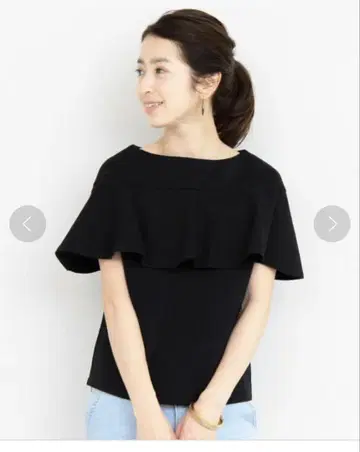 유나이티드 애로우즈 UNITED ARROWS 코튼 케이프 프릴 티셔츠