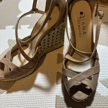 DIANA Romache 웨지솔 샌들 24.5cm 핑크 베이지
