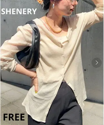 SHENERY 시너리 2WAY 코튼 시어 양류 블라우스 FREE