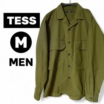 새상품급 TESS 테스 긴팔 셔츠 M 사이즈 올리브 그린 사파리 남성용