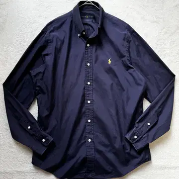 랄프 로렌 RALPH LAUREN 긴팔 셔츠 로고 자수 네이비