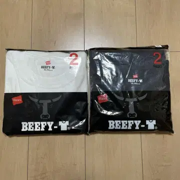 Hanes BEEFY-T 화이트 1장, 블랙 1장 XL 미사용 새상품