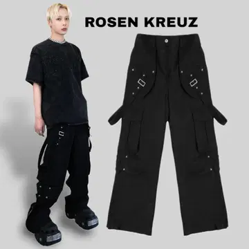 Rosen Kreuz 로젠 크로이츠 사이드 지퍼 팬츠 블랙