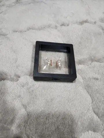 핑크 골드 펄 장식 귀걸이
