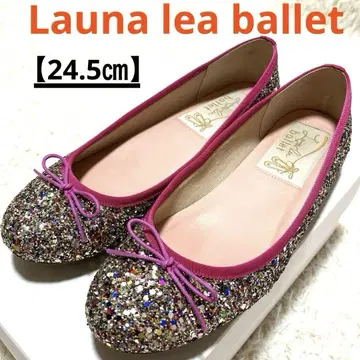 라우나레아 발레 라운드토 발레 슈즈 글리터 24.5cm 새상품급