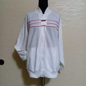 Mens Wear 화이트 자켓 빨간색 스트라이프 여름 마작 점퍼 미착용