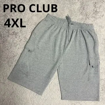 PRO CLUB 프로 클럽 맨투맨 카고 하프 팬츠 그레이 4XL