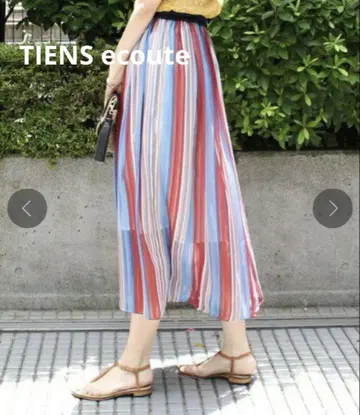 TIENS ecoute 멀티 스트라이프 롱 스커트