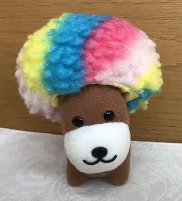 아프로 개 봉제 인형 레인보우 헤어 레트로 레어 당시의 물건